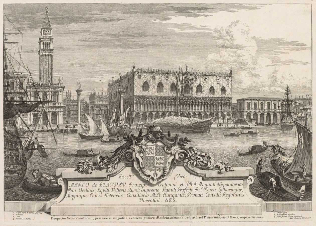 Udsigt over Venedig: Piazzetta og Ducal Palace af Michele Marieschi