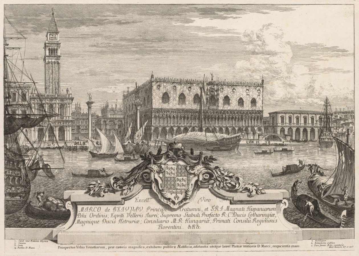 Udsigt over Venedig: Piazzetta og Ducal Palace, 1741. af Michele Marieschi