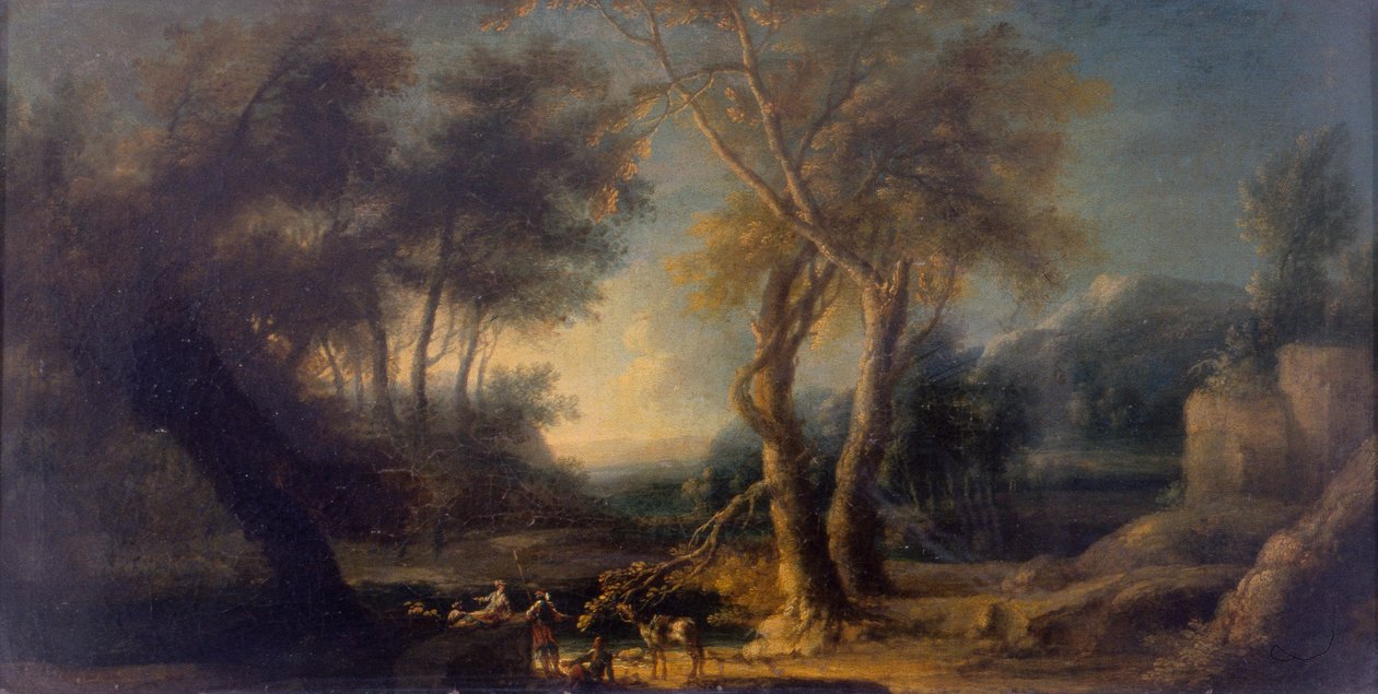 Klippelandskab, ca. 1730 (olie på lærred) af Michele Pagano