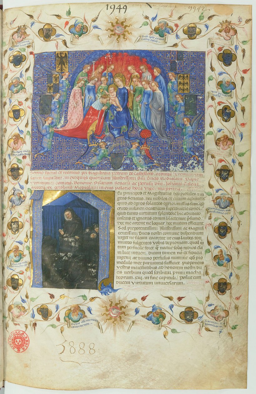 Visconti-slægtens slægtsforskning (BNF, ms lat. 5888) btv1b10020318d, f13 af Michelino Molinari da Besozzo