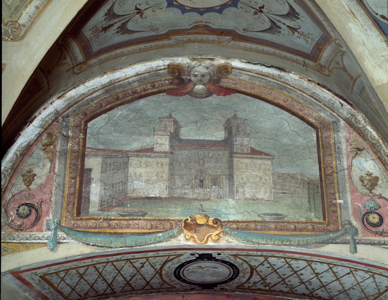 Detalje af et loft, Villa Medicea di Careggi fresco af Michelozzo di Bartolommeo