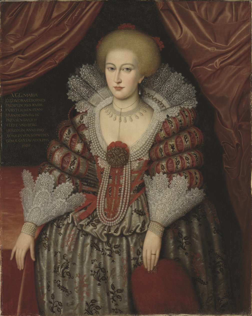 Dronning Maria Eleanor, 1619 af Michiel Jansz. van after Mierevelt