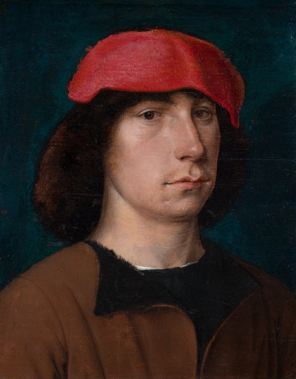En ung mand i en rød kasket, ca. 1512 (olie på egetræspanel) af Michiel Sittow