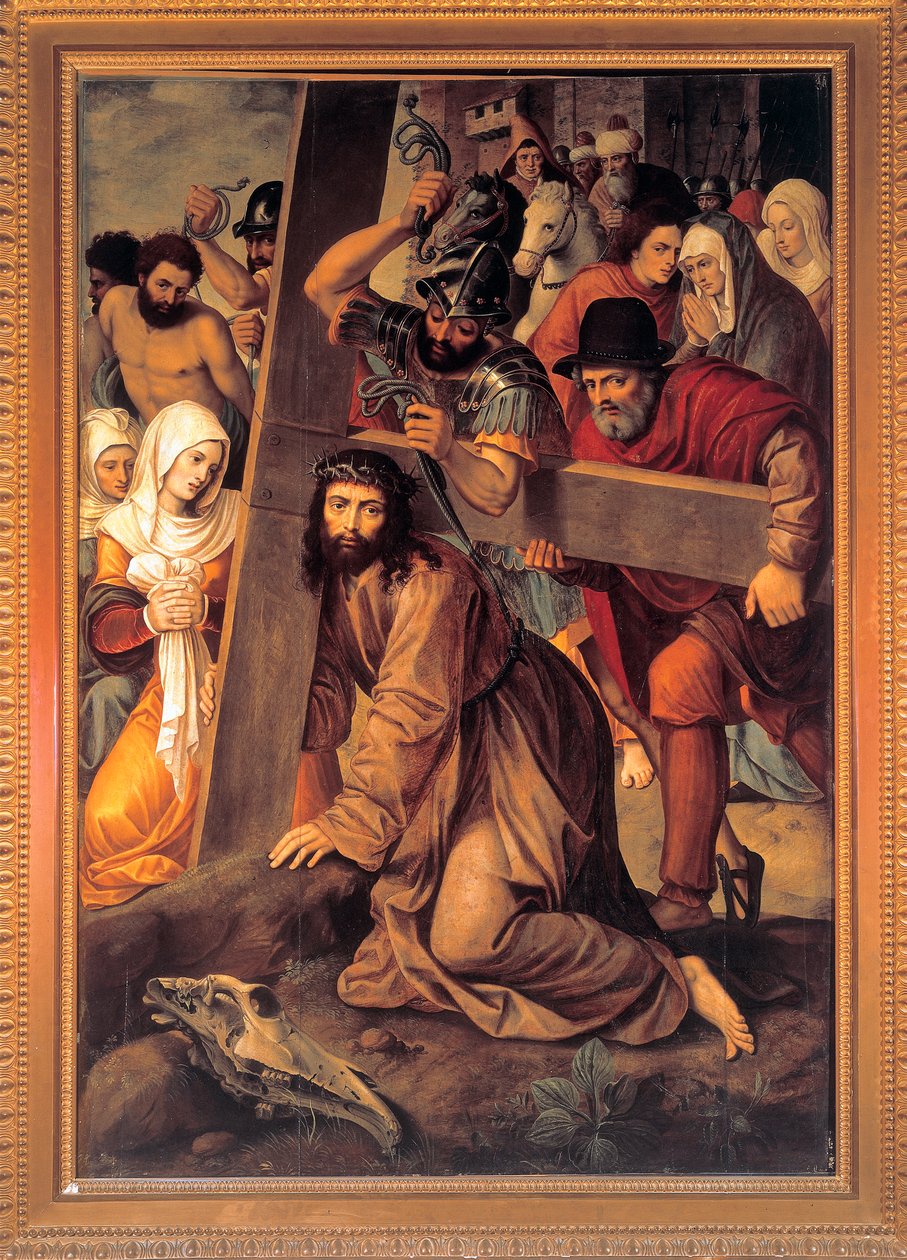 ""Christ portant sa croix" (Kristus bærer korset) Peinture de Michiel Coxcie (Coxie) (1499-1592) af Michiel I Coxie or Coxcie