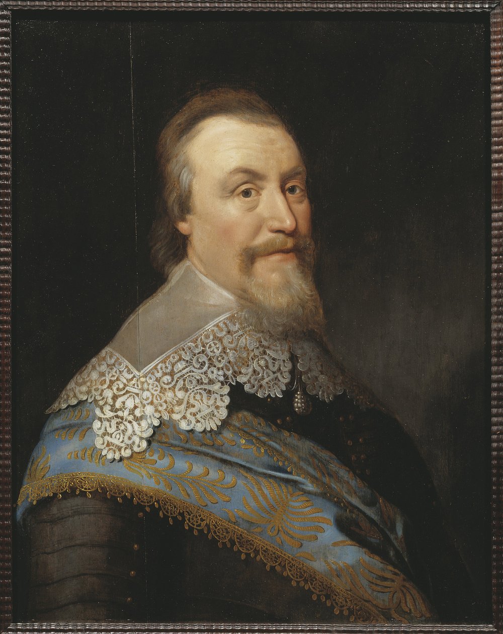 Portræt af grev Axel Oxenstierna (Oxenstjerna) (1583-1654), af Mierevelt (Mierveld, Mireveldt), Michiel Jansz. varevogn, Værksted af . Olie på træ. Mål: 74x57,5 cm. Nationalmuseet Stockholm af Michiel Jansz. van (studio of) Miereveld