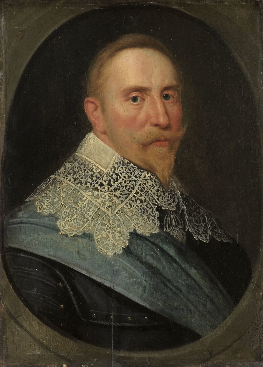 Portræt af Gustav II Adolf (1594-1632), konge af Sverige af Michiel Jansz van Mierevelt (copy after)
