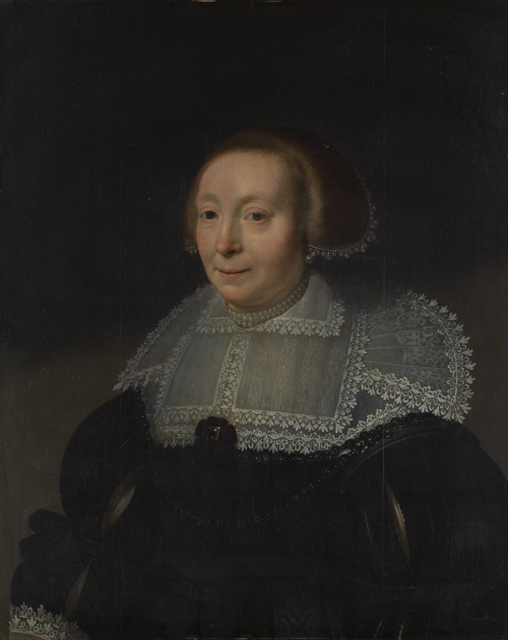 Portræt af en kvinde med blondekrave, ca. 1632-35. af Michiel Jansz van Mierevelt
