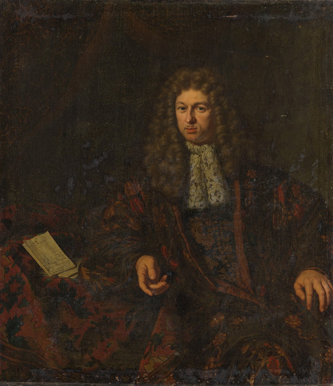 Portræt af Nicolaes Witsen (1641-1717) af Michiel van Musscher (signed by artist)