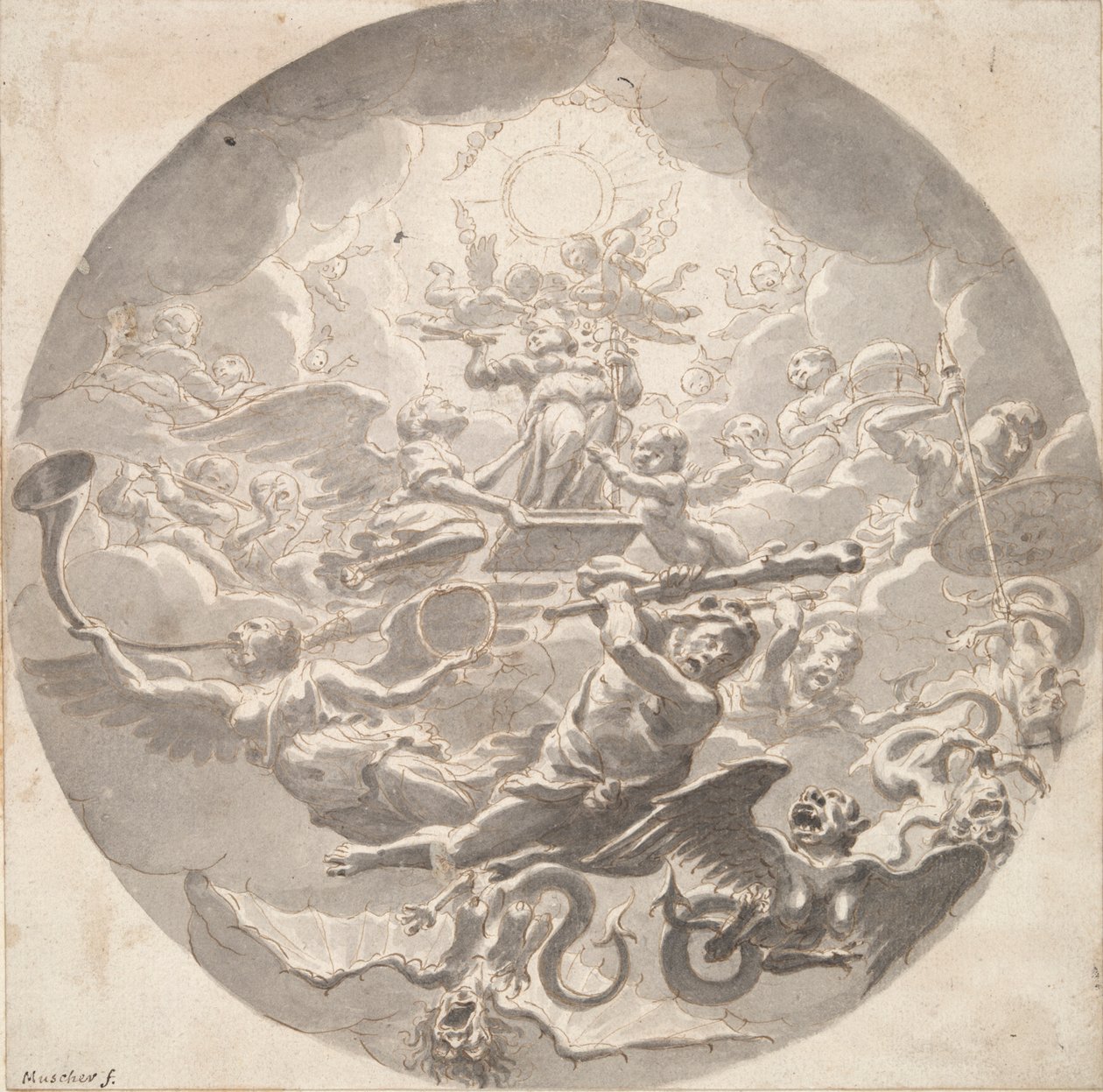 Allegori om beskyttelse af art af Michiel van Musscher