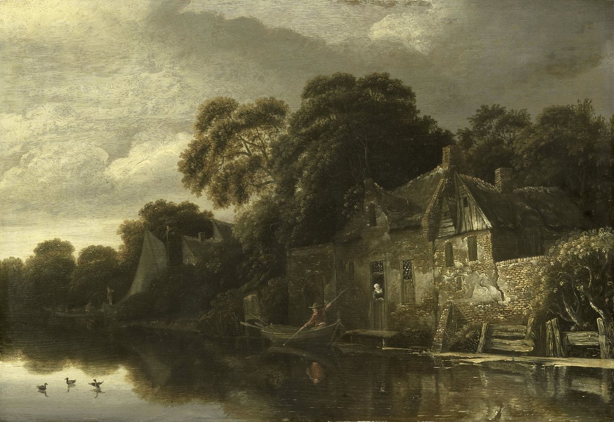 Gammelt sommerhus ved vandet af Michiel van Vries