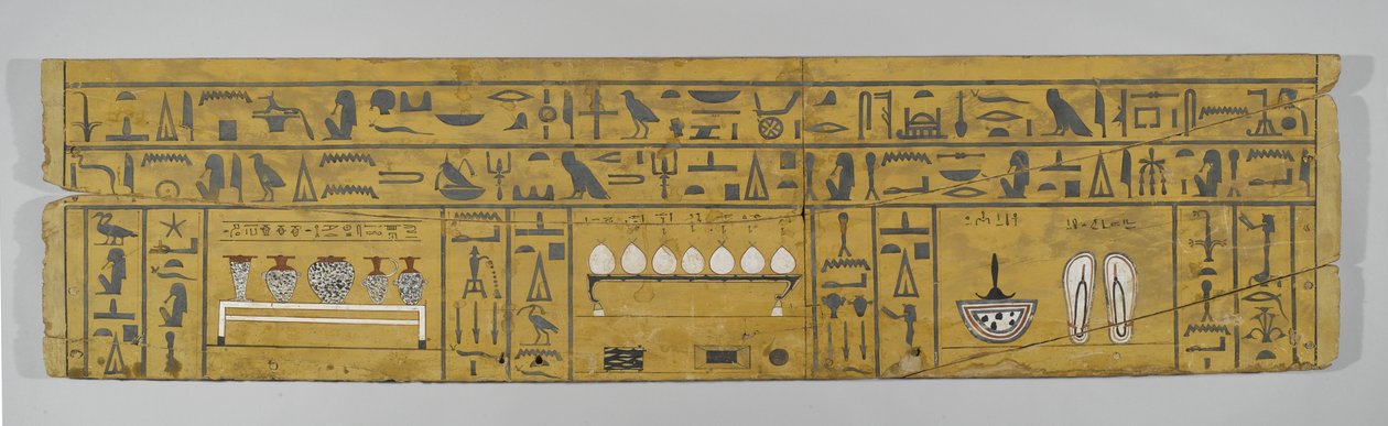Panel fra en kvindekiste, ca. 2008-1875 f.Kr. (træ med pigment) af Middle Kingdom Egyptian