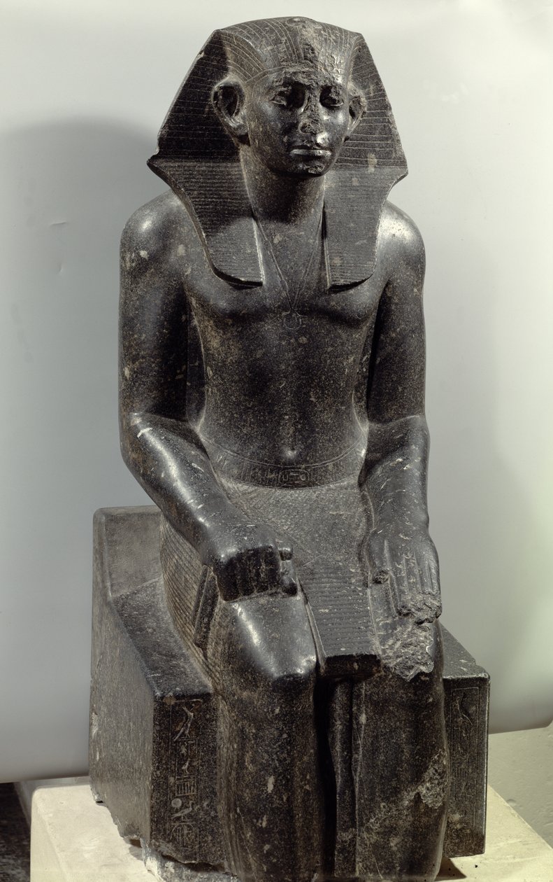 Statue af Sesostris III (1887-49 f.Kr.) som ung mand (diorit) af Middle Kingdom Egyptian