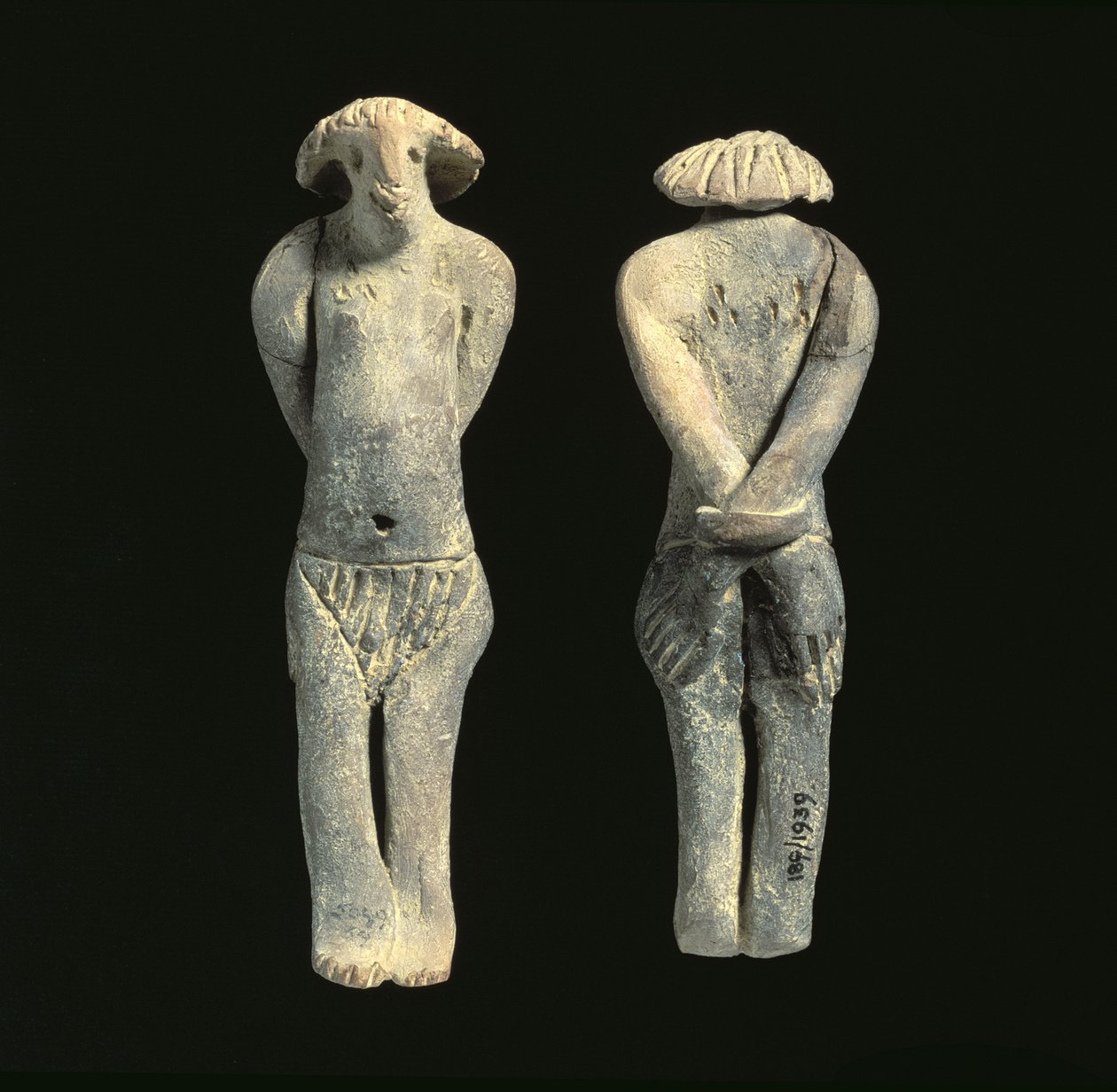 Statuette af en bundet og nøgen kvinde, 12.-13. dynasti, ca. 1862-1648 f.Kr. (terracotta) af Middle Kingdom Egyptian