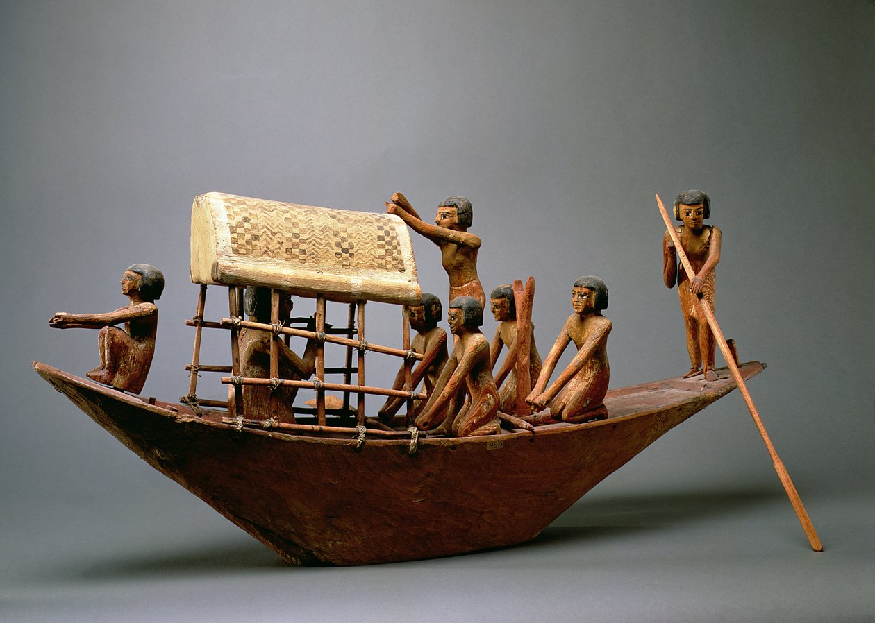 Gravmodel af et skib, ca.2000 f.Kr. (træ) af Middle Kingdom Egyptian