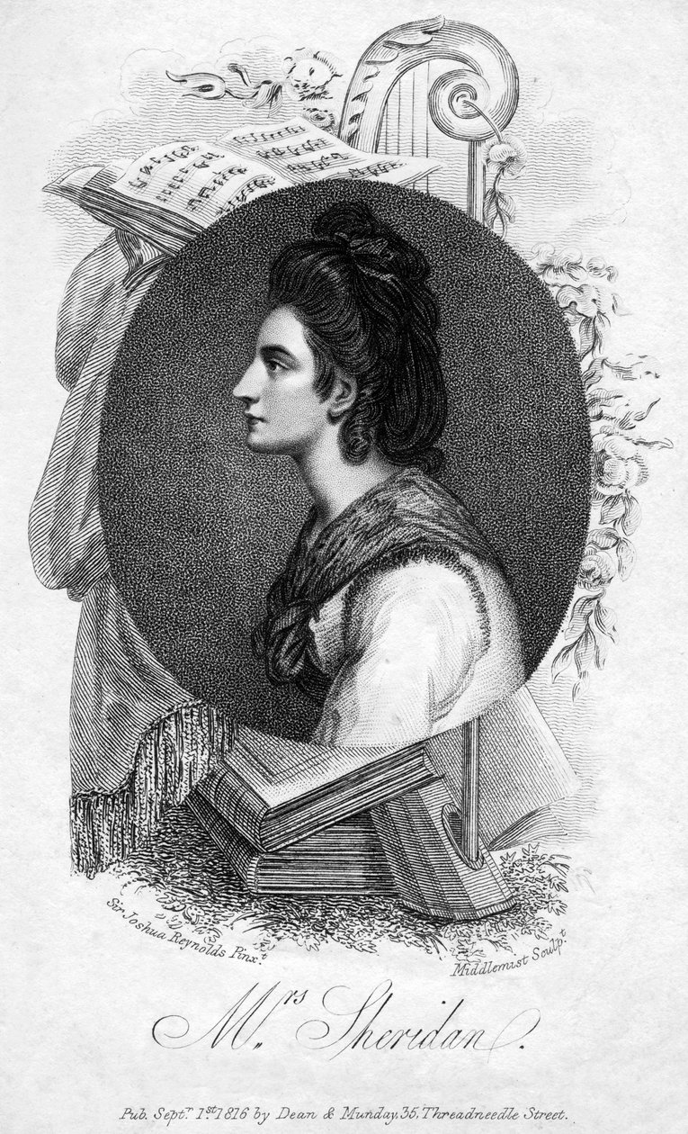 Elizabeth Ann Sheridan, engelsk sangerinde fra det 18. århundrede, 1816. af Middlemist