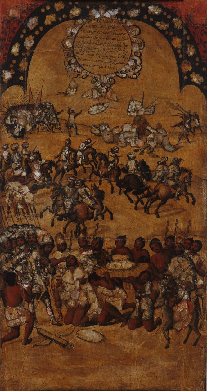 Erobringen af ​​Mexico. Tabel II af Miguel Gonzales