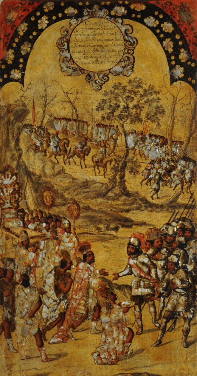 Erobringen af ​​Mexico. Tabel VIII af Miguel Gonzales