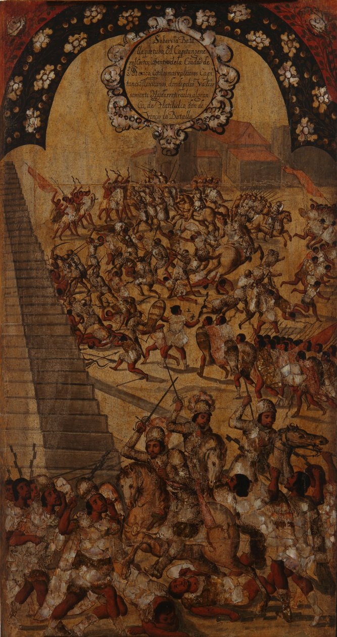 Erobring af Mexico. Tabel XVI af Miguel Gonzales
