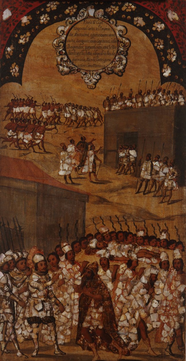 Erobringen af ​​Mexico. Tabel XVII af Miguel Gonzales