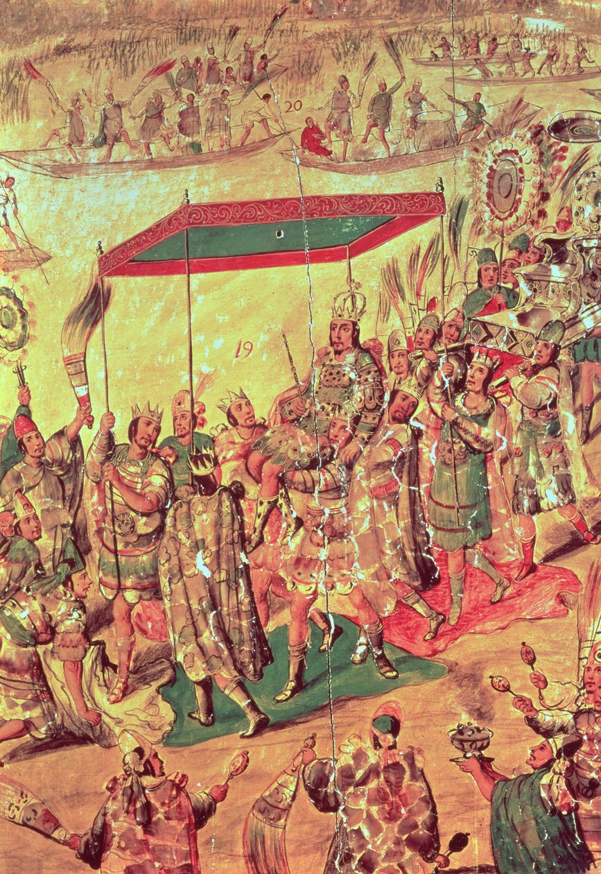 The Welcome of Montezuma (1466-1520) detalje fra et maleri, der skildrer 