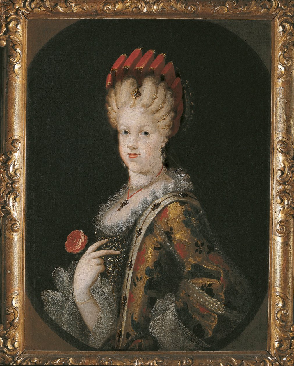 Portræt af Marie Louise Gabrielle af Savoyen (1688-1714), dronning af Spanien af Miguel Jacinto Meléndez