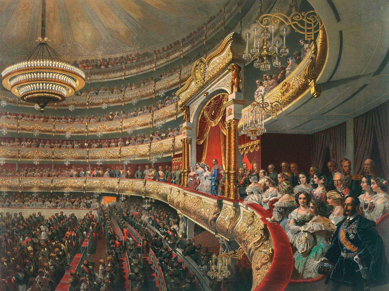 Auditorium for Bolshoi Theatre, Moskva, Rusland, 1856. af Mihaly von Zichy