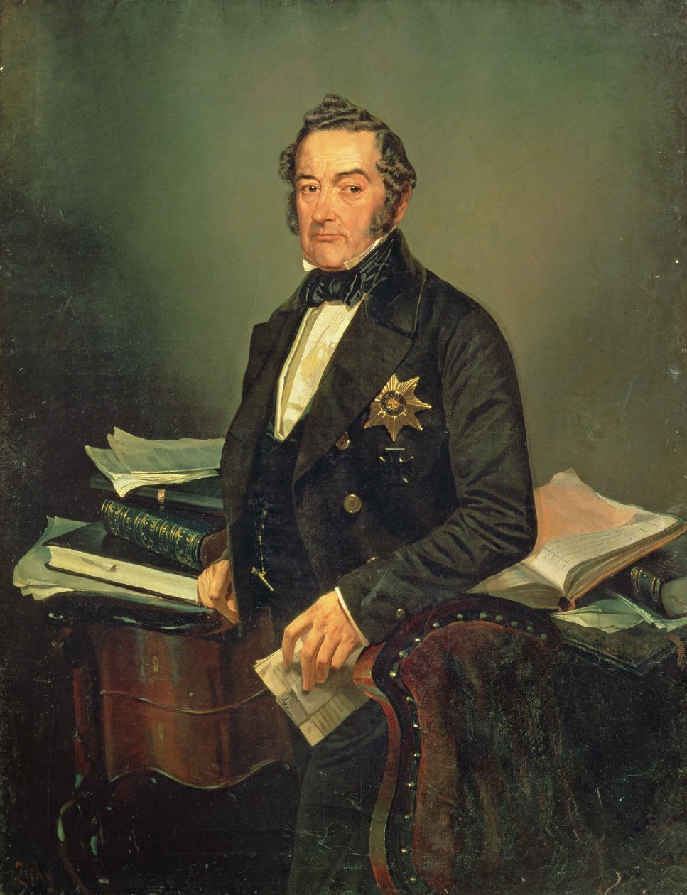 Portræt af senator Ivan Tolstoy (1792-1854) (olie på lærred) af Mihaly von Zichy