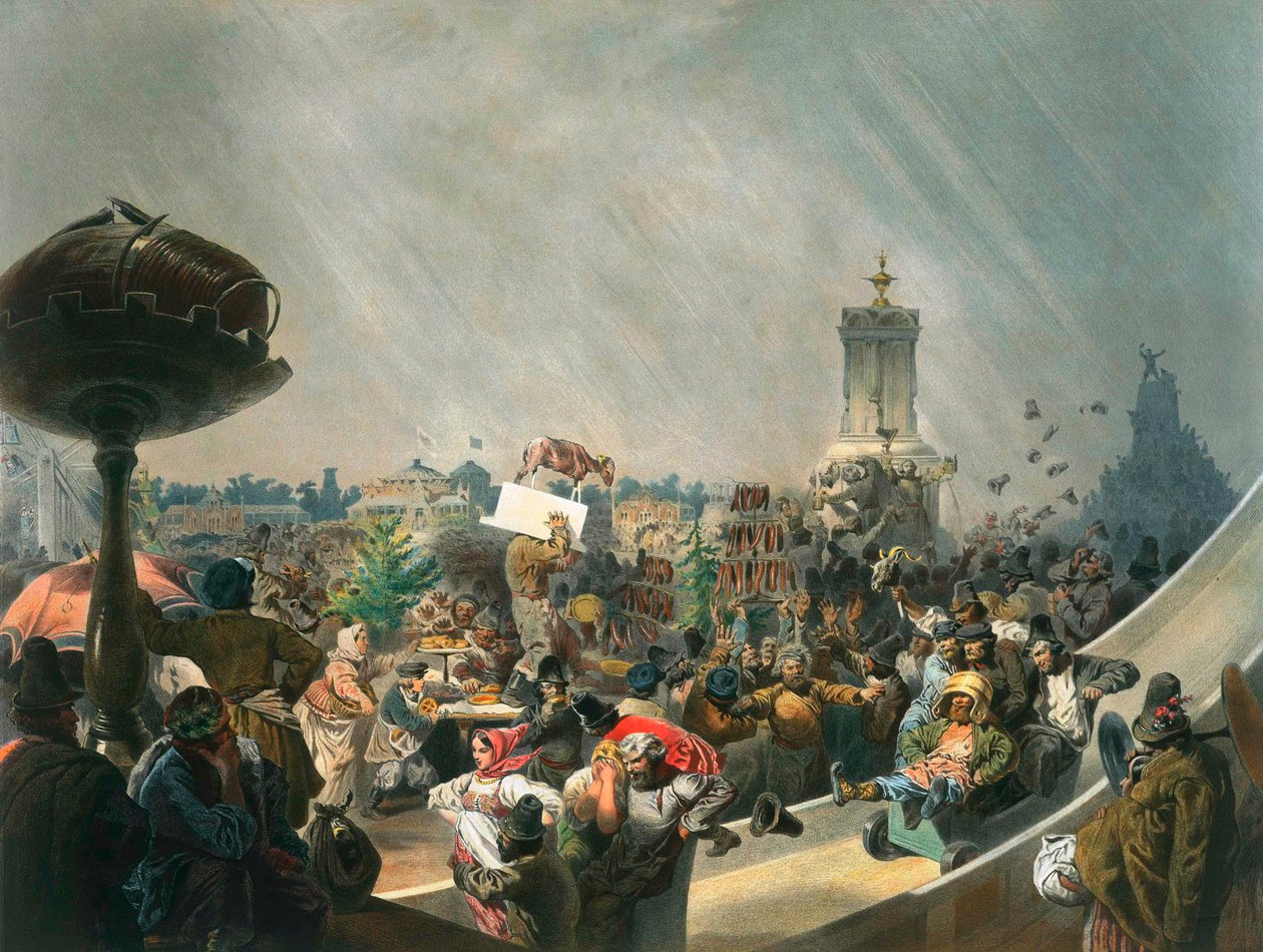 Offentlige festligheder efter kroningen af zar Alexander II, Khodynka Field, Moskva, 1856. af Mihaly von Zichy