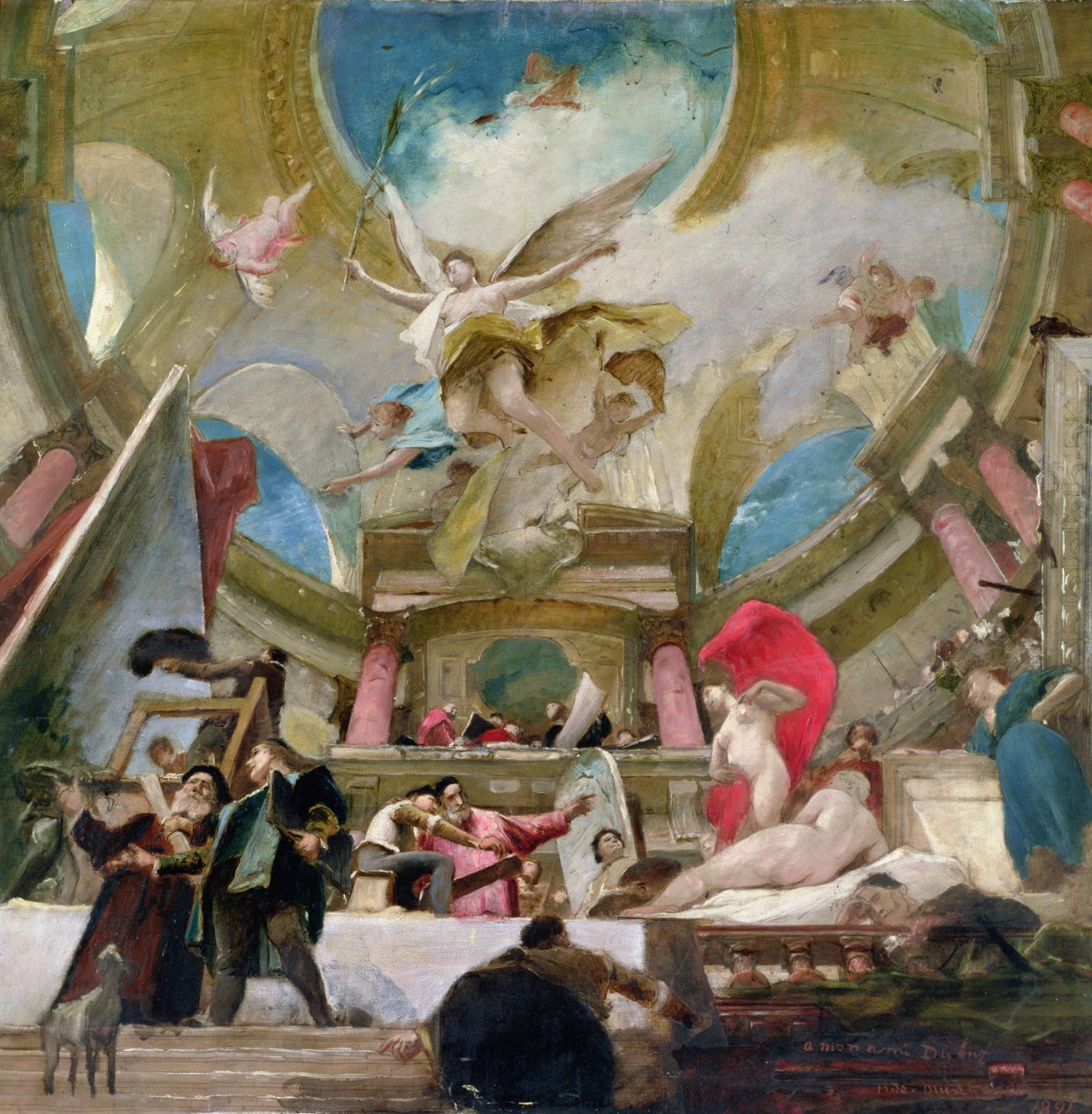 Renæssancens apoteose, studie til udsmykning af trappen i Kunsthistorisches Museum, Wien (se også 70759) af Mihály Munkácsy