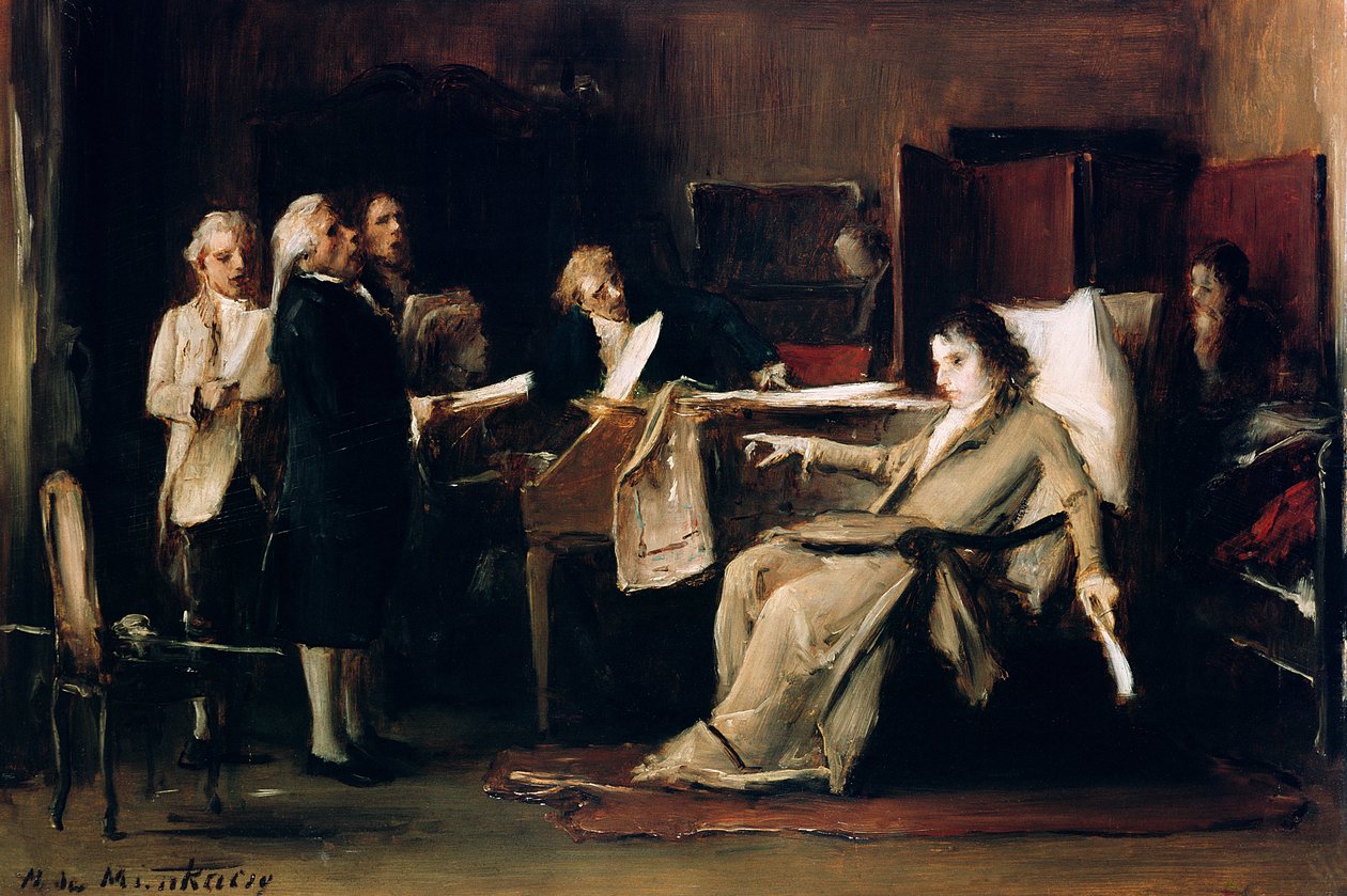 Mozart instruerer sit Requiem på sit dødsleje af Mihály Munkácsy