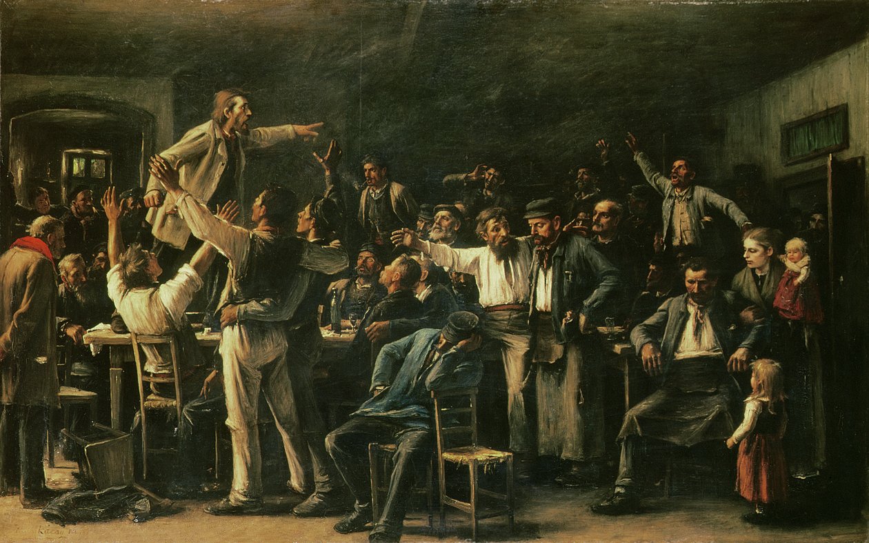 Strejke, 1895 af Mihály Munkácsy