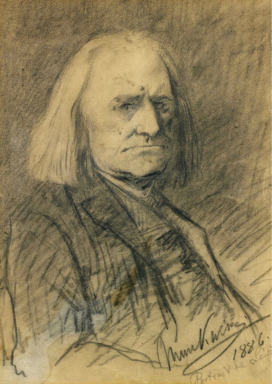Portræt af Franz Liszt (1811-1886) af Munkacsy, Mihaly (1844-1900) af Mihály Munkácsy