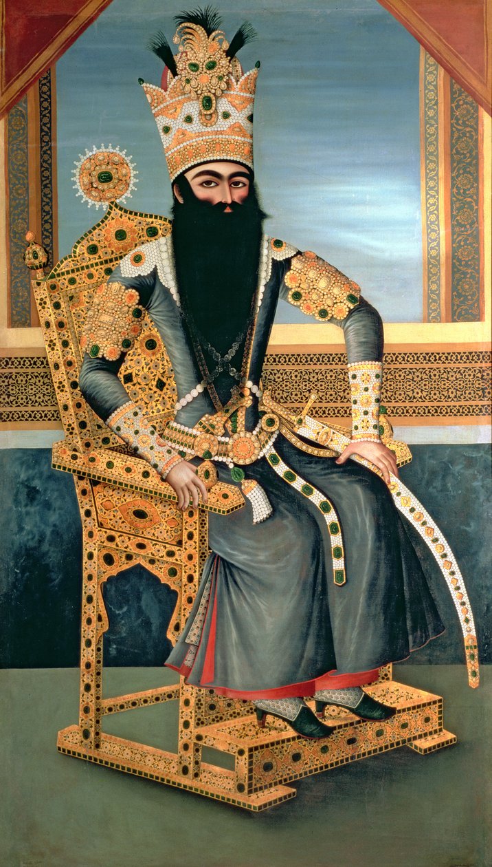 Portræt af Fath Ali Shah (1762-1834) ca. 1805 af MihrAli MihrAli