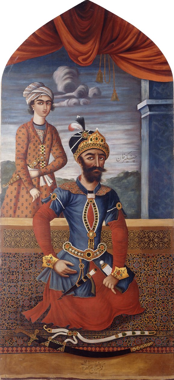 Portræt af Djengis Khan, c1803-4 af MihrAli