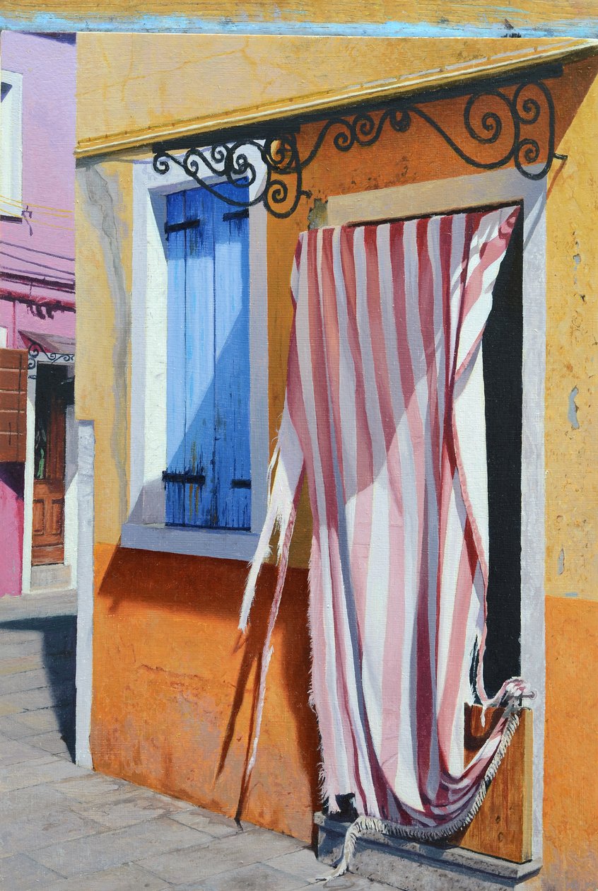 Colours of Burano (olie på panel) af Mike Briscoe