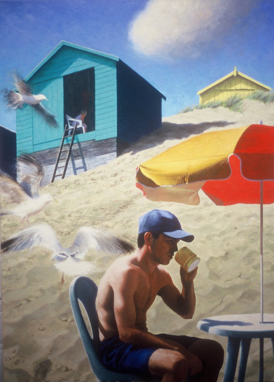 Dag ved strandhytterne af Mike Briscoe