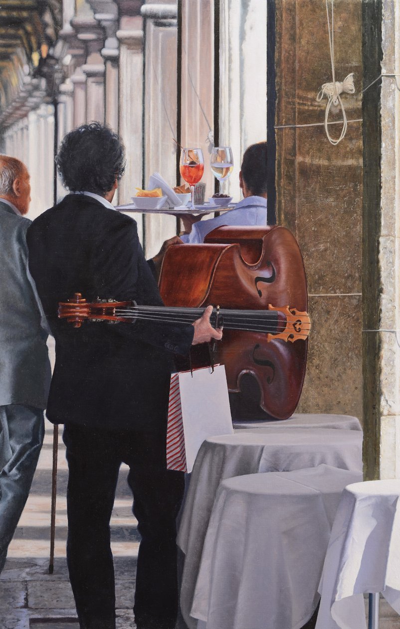 Piazza San Marco (olie på panel) af Mike Briscoe