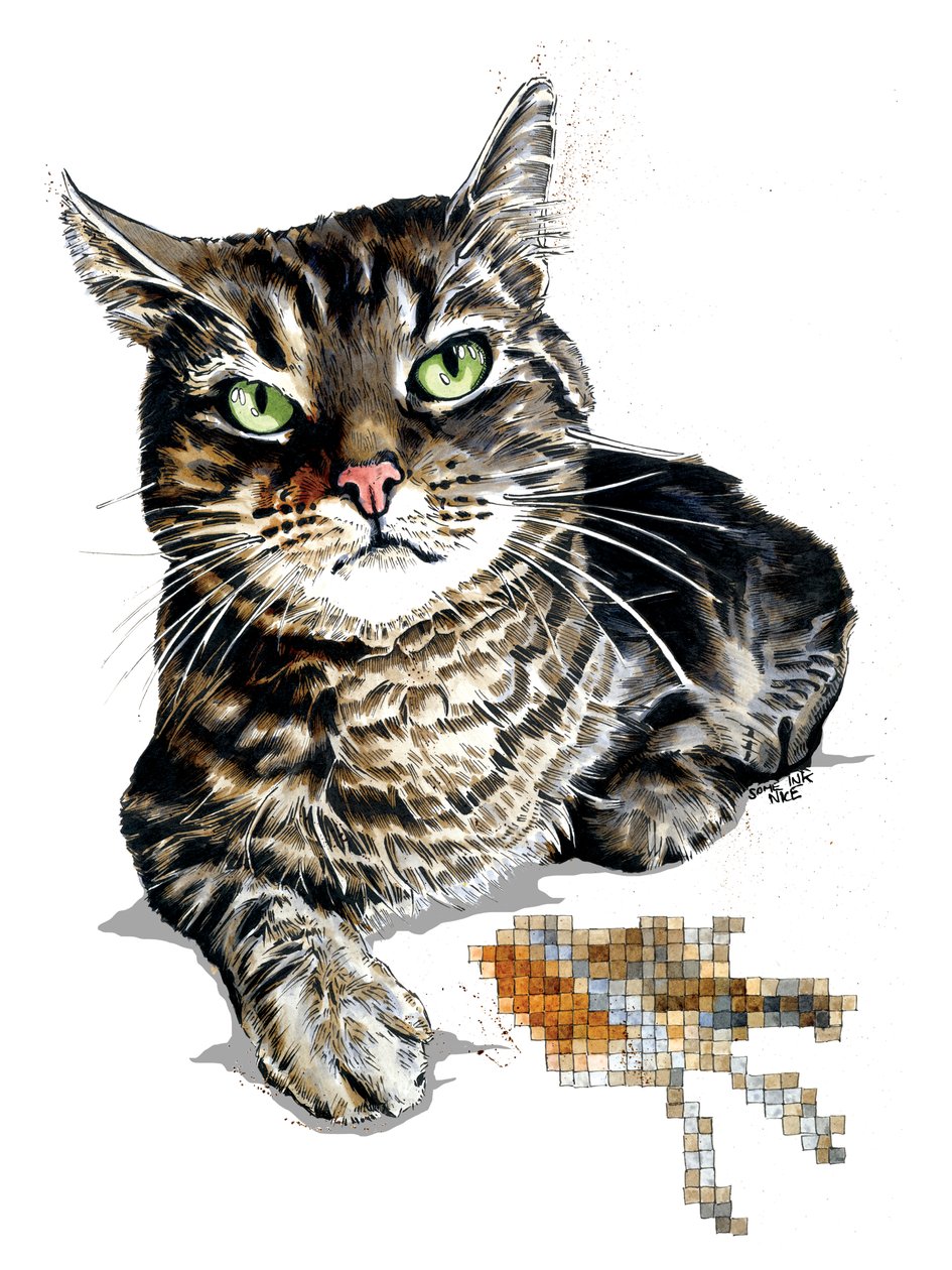 Gift Cat on White, 2020 af Mike Davis