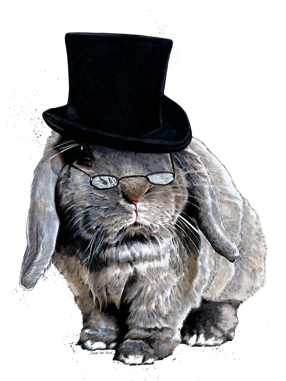 Humbug Bunny on White, 2020 af Mike Davis