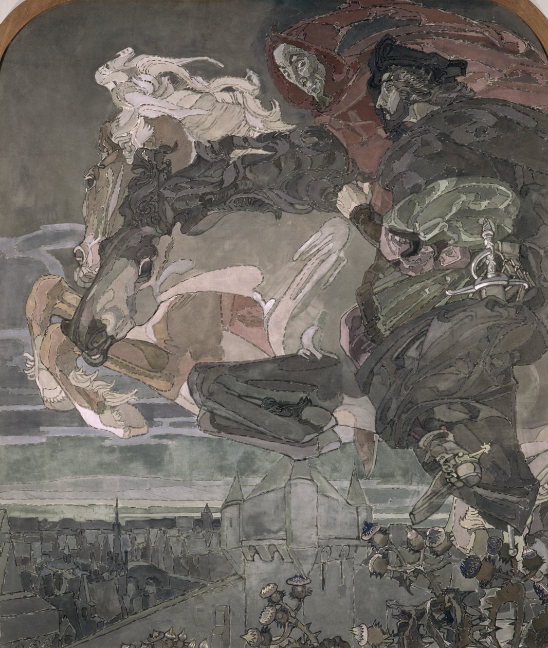 Flugten af Faust og Mephistopheles, 1896 af Mikhail Aleksandrovich Vrubel