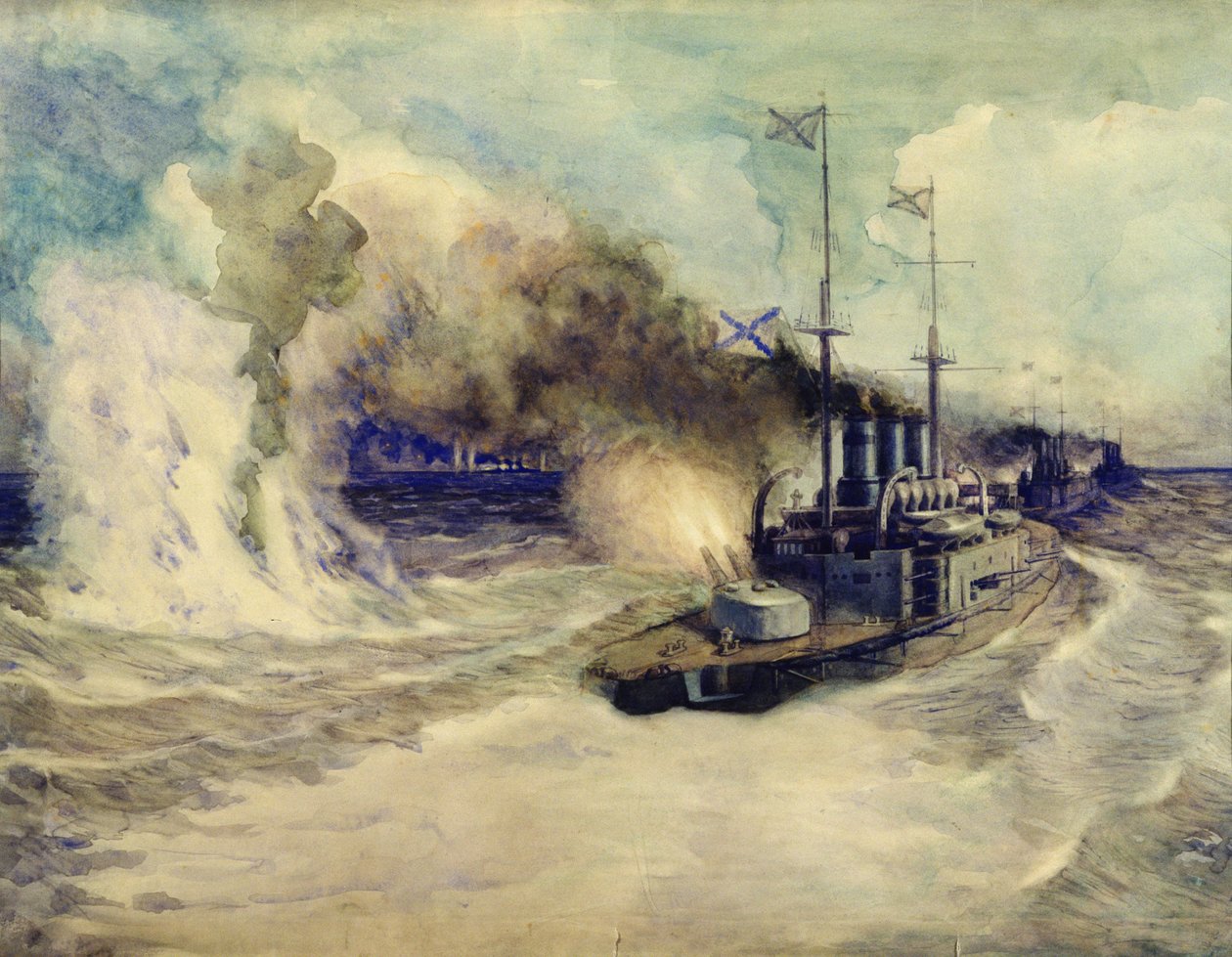 Kampen mellem Sortehavsflåden og panserkrydseren Goeben den 5. november 1914, 1940 af Mikhail Mikhailovich Semyonov