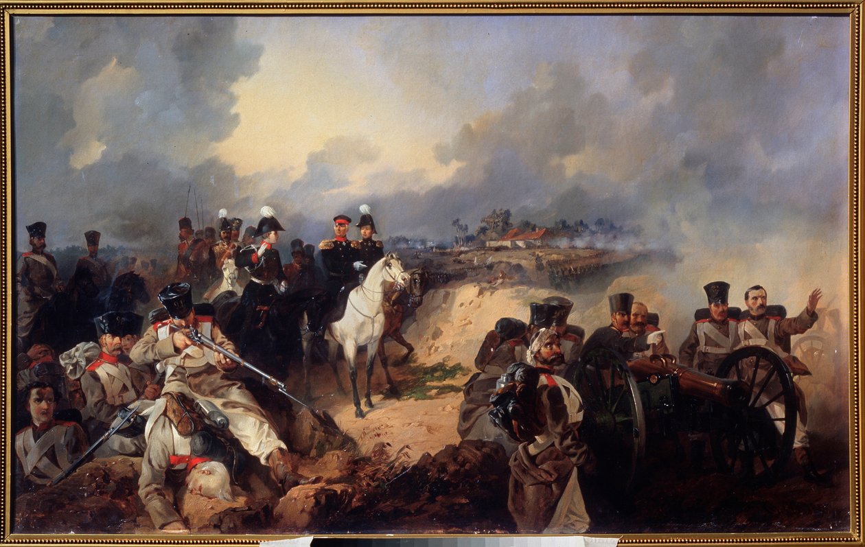 Slaget ved Montmirail, 11. februar 1814 af Mikhail Osipovich Mikeshin