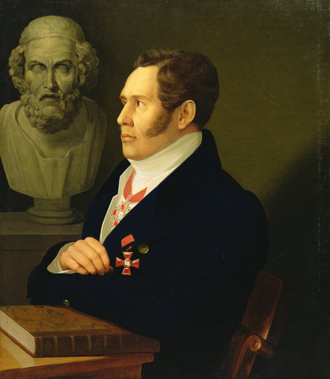 Portræt af Nikolaj Gnedich, 1839 af Mikhail Prokopyevich Vishnevitsky
