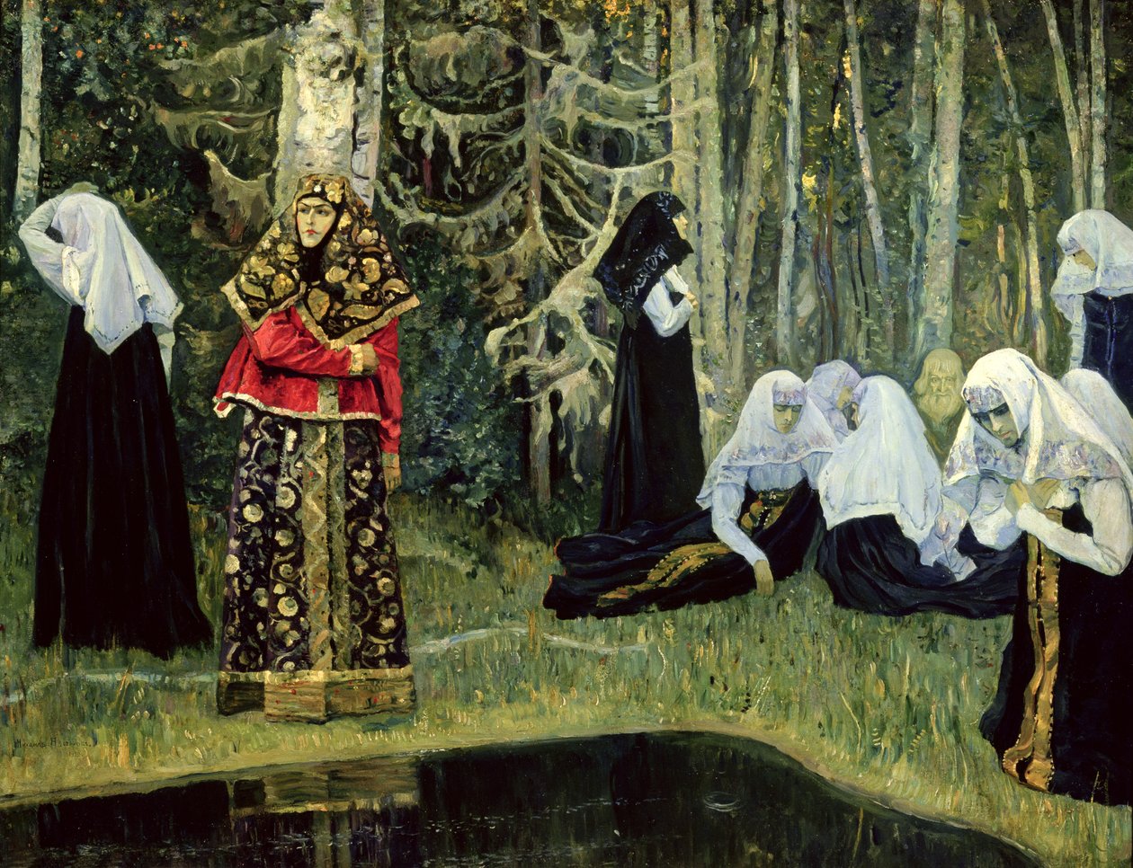 Legenden om den usynlige by i Kitezh, 1917-22 af Mikhail Vasilievich Nesterov