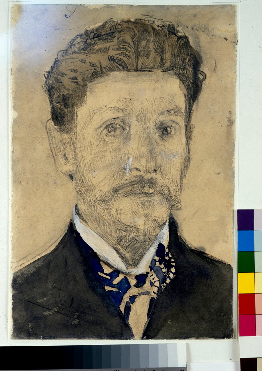 Selvportræt - Værk af Mikhail Alexandrovich Vrubel (Vroubel) (1856-1910) af Mikhail Aleksandrovich Vrubel