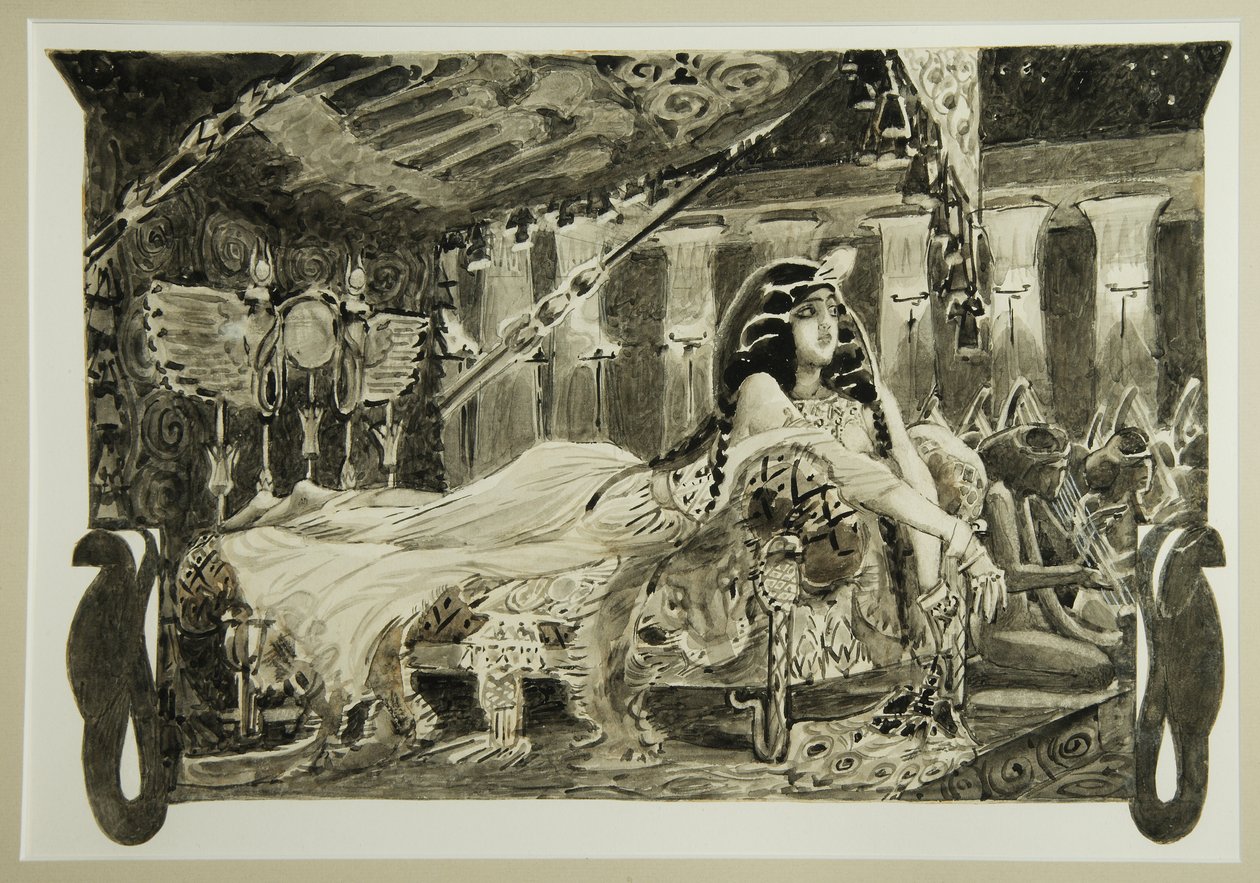 Cleopatra på sengen, 1899 af Mikhail Aleksandrovich Vrubel