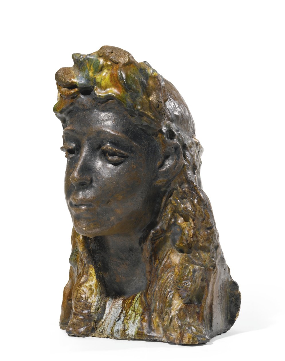 Pige med krans, 1898-1900 af Mikhail Aleksandrovich Vrubel