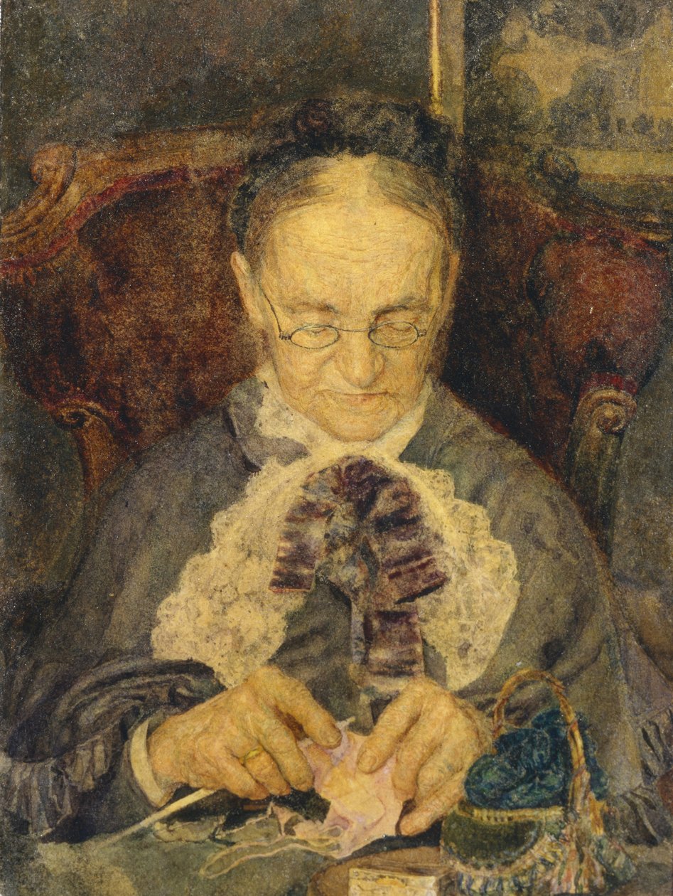 Bedstemor Knorre strikning, 1883 af Mikhail Aleksandrovich Vrubel