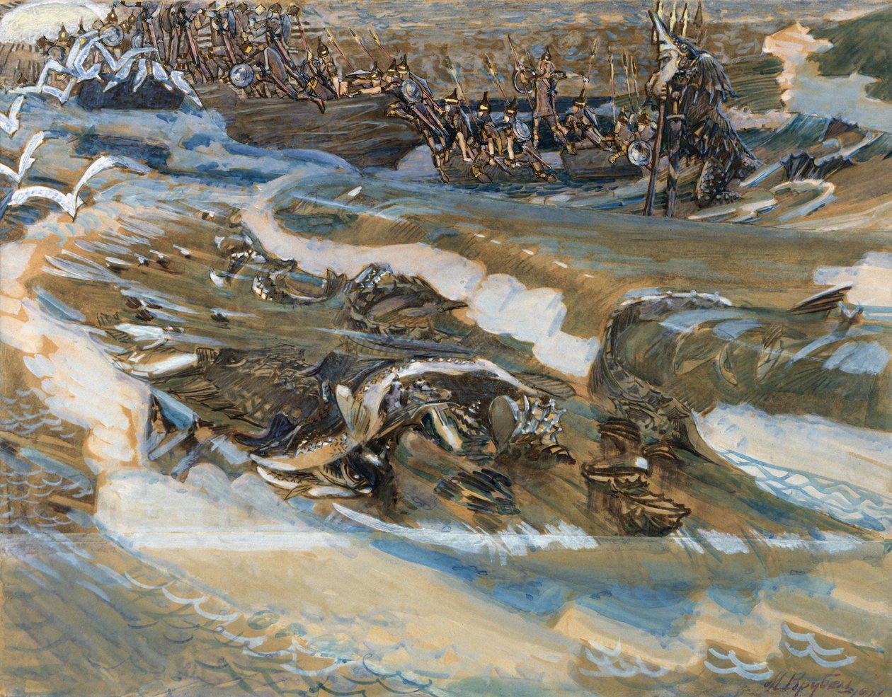 Illustration til eventyret om zaren Saltan af A. Pushkin, 1901 af Mikhail Aleksandrovich Vrubel