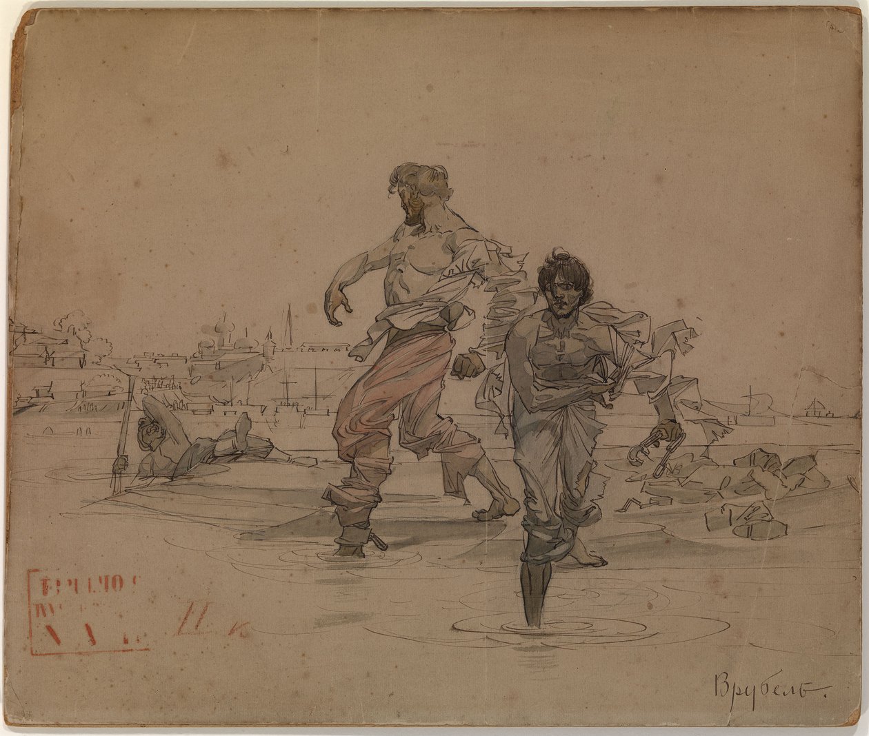 Illustration til digtet The Robber Brothers af Alexander Pushkin, 1881 af Mikhail Aleksandrovich Vrubel